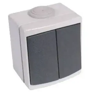 Comparateur de prix : Debflex Double va et vient DEBFLEX PERLE 10 ampères étanche IP65 gris