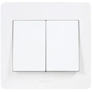 Double interrupteur va-et-vient complet, DEBFLEX Diam2, blanc pas cher