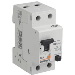 Comparateur de prix : DEBFLEX INTERRUPTEUR DIFFERENTIEL 2P 30MA 40A 2 MODULES TYPE A