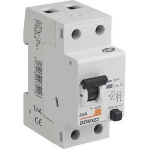 Comparateur de prix : DEBFLEX INTERRUPTEUR DIFFERENTIEL 2P 30MA 40A 2 MODULES TYPE AC