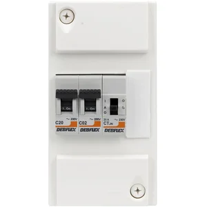 DEBFLEX COFFRET PRE EQUIPE CABLE CHAUFFE EAU 4M 1xCONTACTEUR J/N, 1x2A, 1x20A pas cher