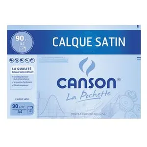 Pochette Calque Satin - CANSON - A4 - 12 feuilles - 90 g - Blanc