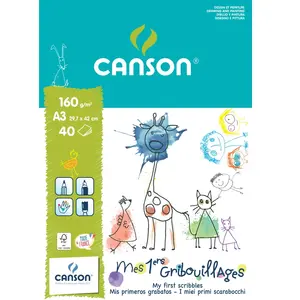 Comparateur de prix : CANSON Mes Premiers Gribouillages - Bloc 40 feuilles A3 160g/m²