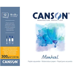 Canson Bloc Aquarelle Montval - 18 x 25 cm - 12 feuilles pas cher