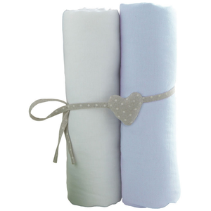 Comparateur de prix : BABYCALIN 2 Draps Housse Bébé Blanc Ciel 60 x 120 cm Jersey - 130gr/m²