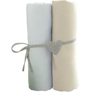 Comparateur de prix : Lot de 2 draps housse blanc / ecru 70 x 140 cm - babycalin
