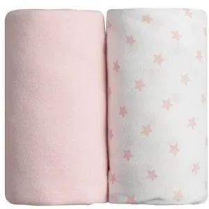 Lot de 2 draps housse rose / imprimé étoiles rose 70 x 140 cm - babycalinVendu parrakuten