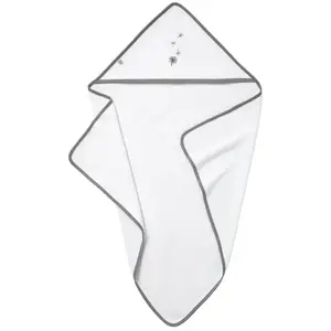 babyCalin Bio - Cape de Bain Bio Brodée Jeune Pousse - Gris/BlancVendu paramazon