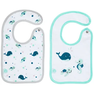2 bavoirs naissance Marin Bio - Babycalin Bio pas cher