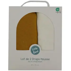 Drap-housse 60x120 cm - lot de 2 - coton écru&nbsp;pollenVendu paraubert