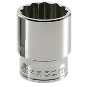 FACOM S.22PB Douille 1/2'' 12 pans - 22 mm, Rouge et Noir pas cher