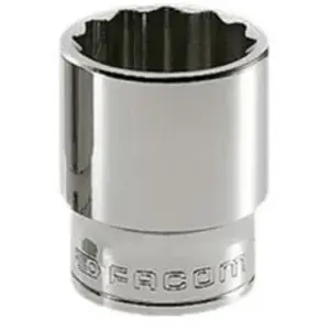 FACOM S.28PB Douille 1/2'' 12 pans - 28 mm, Rouge et Noir pas cher