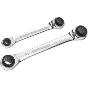Comparateur de prix : Facom Jeu de 2 clés Cuatro FACOM - 8.10.12.13 mm / 16.17.18.19 mm - 64C.J2PB