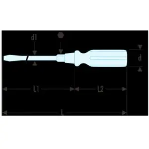 Facom - Tournevis Pointe , pour vis Fendu 8 mm, 150 mm ( Prix pour 1 )