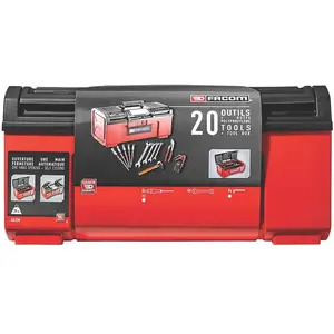 Boîte à outils en plastique + 18 outils FACOM TBX1M.PG TU pas cher