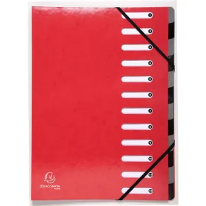 Trieur 12 compartiments Exacompta Iderama A4 Rouge