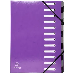 Trieur 12 compartiments Exacompta Iderama A4 Violet