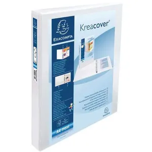 Comparateur de prix : Classeur Exacompta personnalisable PEVA Kreacover 4 annx en D 32x27,5cm Dos 50mm Blanc