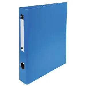 Classeur Exacompta pvc 4 anneaux - dos 50mm + porte étiquette - bleu