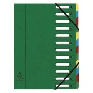 EXACOMPTA Trieur Harmonika, A4, 12 compartiments, vert pas cher