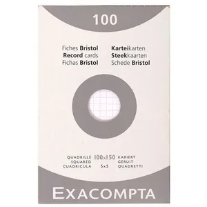 Comparateur de prix : Exacompta exacompta fiches bristol, 100 x 150 mm, quadrillé, blanc noir