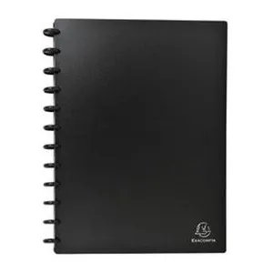 exacompta porte-cartes de visites amovible à anneaux, a4 noir