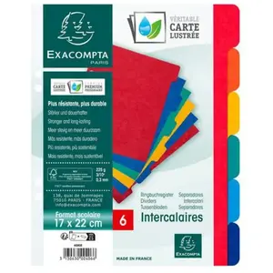 EXACOMPTA Intercalaires en carton, 220 x 170 mm, 6 positions () pas cher