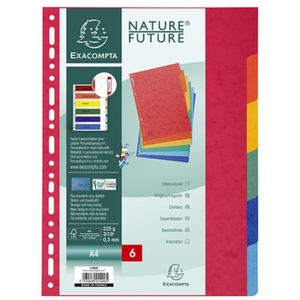 EXACOMPTA Intercalaires Carte Lustrée A4 6 Positions 225g pas cher