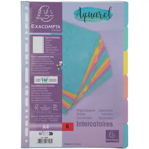 EXACOMPTA Intercalaires 10 positions A4 carte lustrée 400 g/m² AquarelVendu parscrapmalin