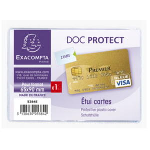 Comparateur de prix : Etui Exacompta - Sachet de 10 étuis PVC Carte bancaire 65x95mm