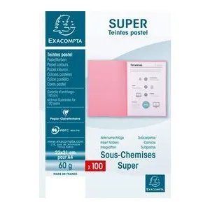 Comparateur de prix : Exacompta SUPER 60 - Chemise - A4 - pour 100 feuilles - canari pastel (pack de 100)