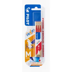Pilot - FriXion Ball - Set de 3 recharges - Rouge - Pointe Moyenne