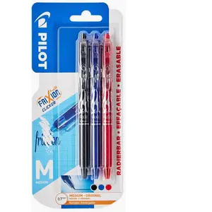 PILOT - Frixion Ball Clicker Moyen - Encre bleue / noire / rouge - x3