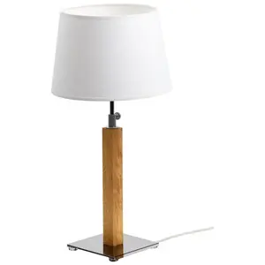 Aluminor Quatro Up lampe table chêne clair/chromée pas cher