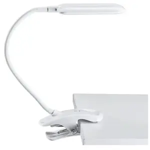 Lampe de bureau à pince bras flexible blanc - blanc - aluminor pas cher