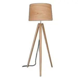 Lampadaire design Essence en bois naturel Aluminor