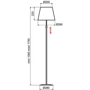 Aluminor Store lampadaire noir/blanc pas cher