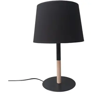 Comparateur de prix : Aluminor MIKADO LT N Lampe DE Bureau, 40 W, Noir et Bois Naturel