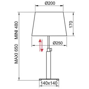 Aluminor Quatro Up lampe table chêne gris/chromée pas cher