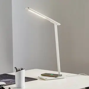 Comparateur de prix : ALUMINOR Lampe de bureau Led intégrée Bari - - 13,7 W - Chargeur Qi - Blanc