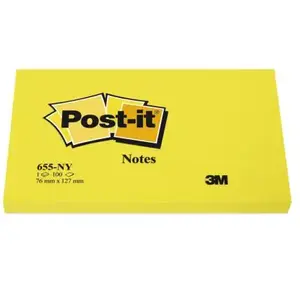 Post-It POST IT BLOC 76X127 NéON JAUNE pas cher