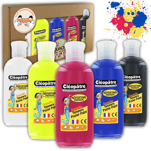 Cleopatre Peinture pour enfant Gouache Néfertari Primaire + N&B 5 x 100 ml pas cher
