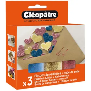 Cléopâtre Paillettes Set Little box Fluo + colle pas cher