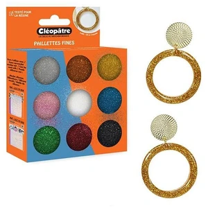 Comparateur de prix : Cléopâtre Paillettes fines 9 pots de 2 g Assorties