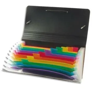 Trieur à 12 compartiments en format chèque Viquel Rainbow Class Noir pas cher