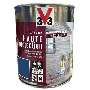 Lasure haute protection les couleurs 8 ans bleu breton satiné 1 l - V33