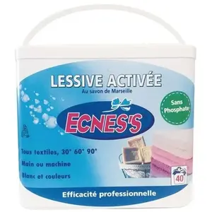 ECNESS Lessive poudre activée - Sans phosphate - 2 kg pas cher