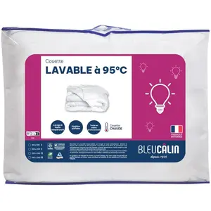 Couette - 140 x 200 cm - BLEU CALIN - Chaude - 400 g/m² - Blanc pas cher