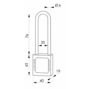 Cadenas de consignation anse acier 40h76 rouge - fth thirard - 00091240
