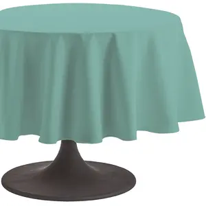 Coucke Nappe Ronde Uni Turquoise Coton 180 cm